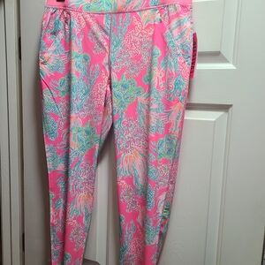 Lilly Pulitzer Luxletic Run Around Pants UPF 50+ Prosecco Pink